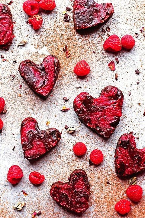 heart shaped foods raspberry brownies