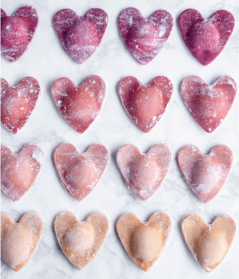 heart shaped foods ravioli