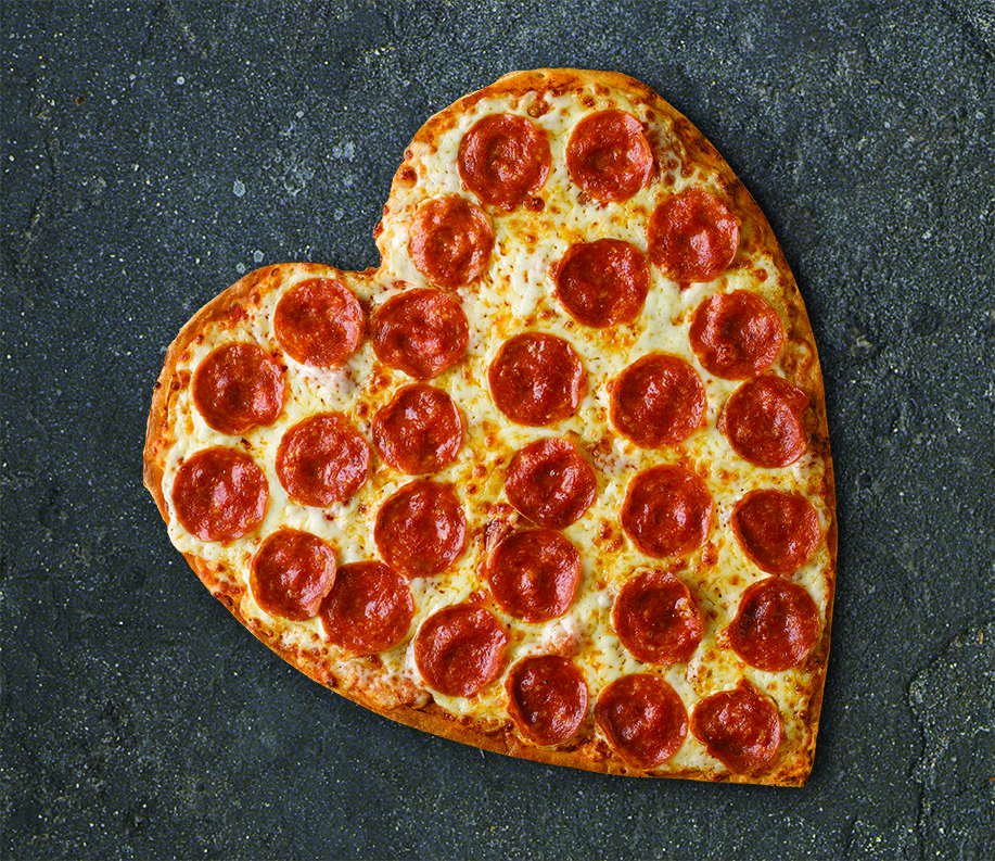 Heart-Shaped Pizzas