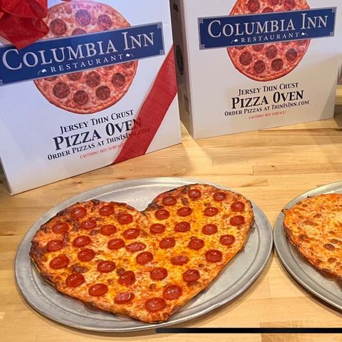 heart shaped pizza from columbia inn