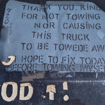 heartfelt notes on soon to be towed cars