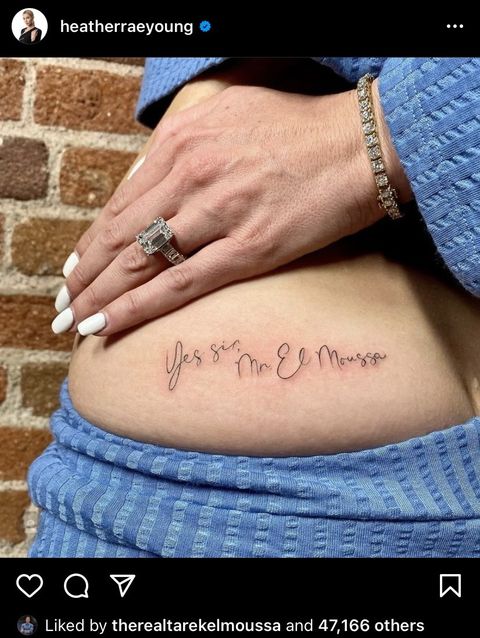 heather rae young tattoo "yes sir mr el moussa"