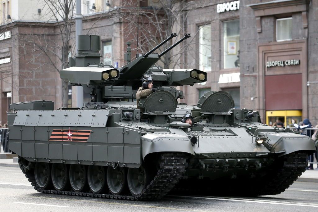military hardware heads for red square for victory day military parade night rehearsal
