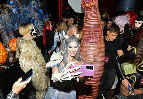 heidi klum as a worm at her halloween party