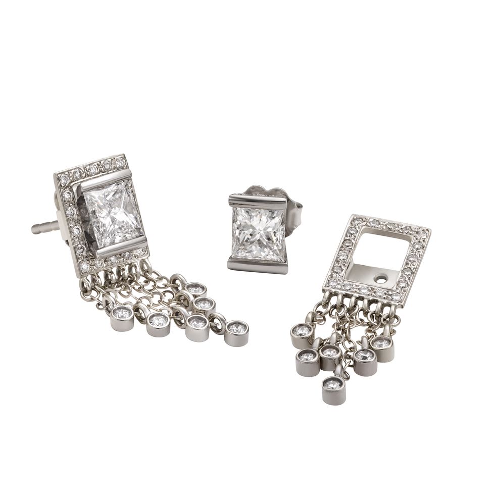 Jewellery, Fashion accessory, Earrings, Silver, Gemstone, Silver, Body jewelry, Diamond, Metal, Platinum, 