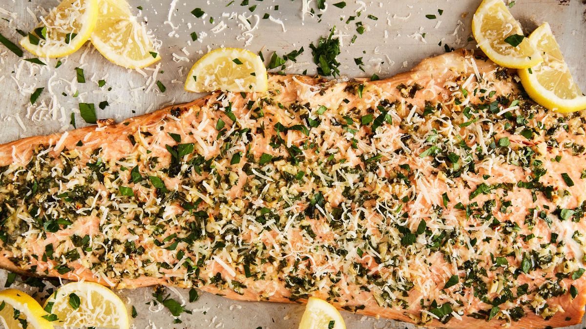 preview for Smothered in Parsley and Parm, You Need this Herb-Crusted Salmon!