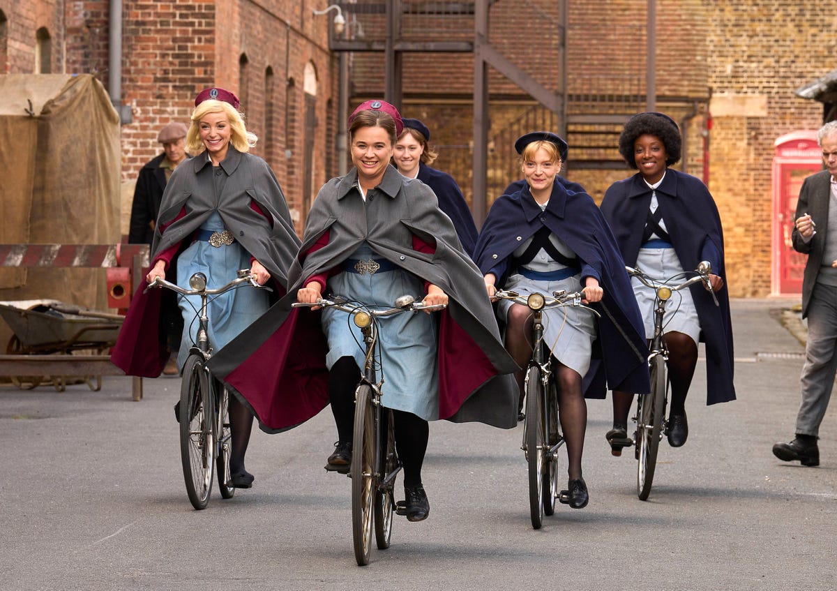 helen george, megan cusak, natalie quarry, joyce highland, call the midwife season 13