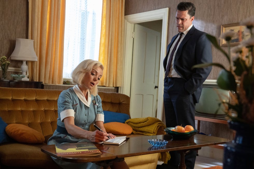 helen george as trixie franklin, olly rix as matthew aylward, call the midwife season 13