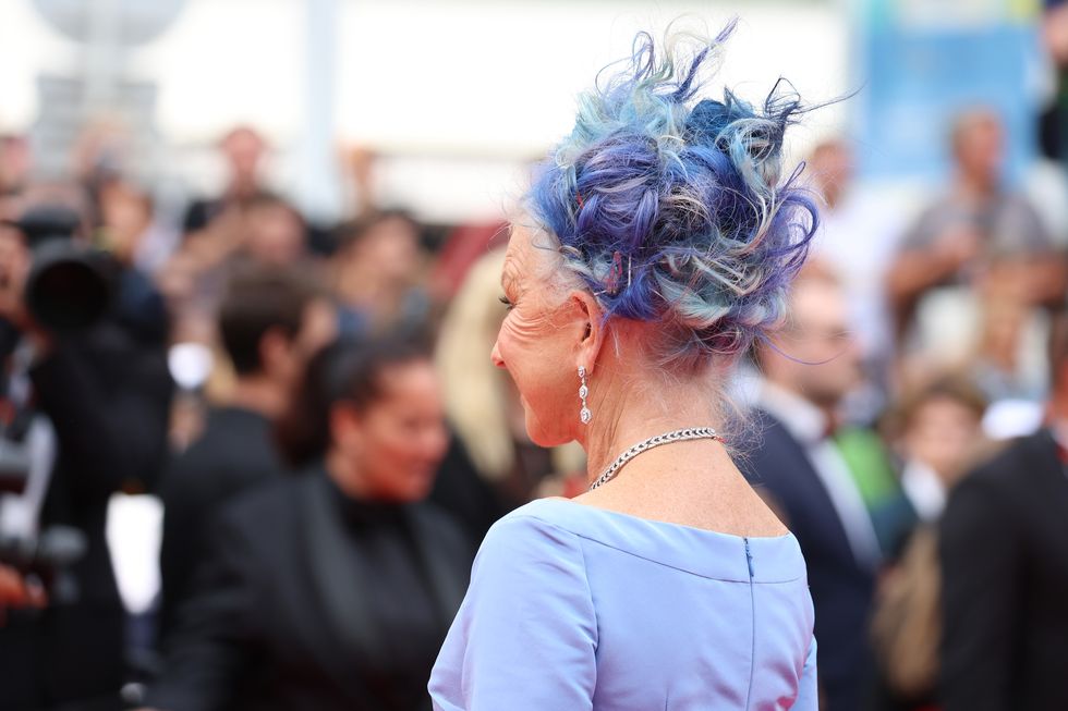 1. Helen Mirren's Bold Blue Hair Steals the Show at Cannes - wide 3