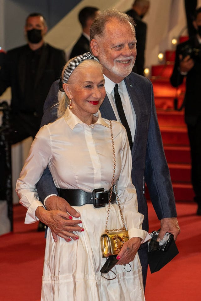 helen mirren wears white cannes