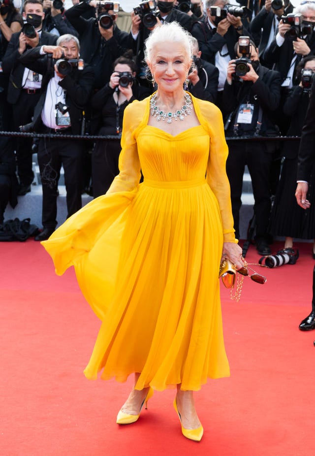 helen mirren wears white cannes
