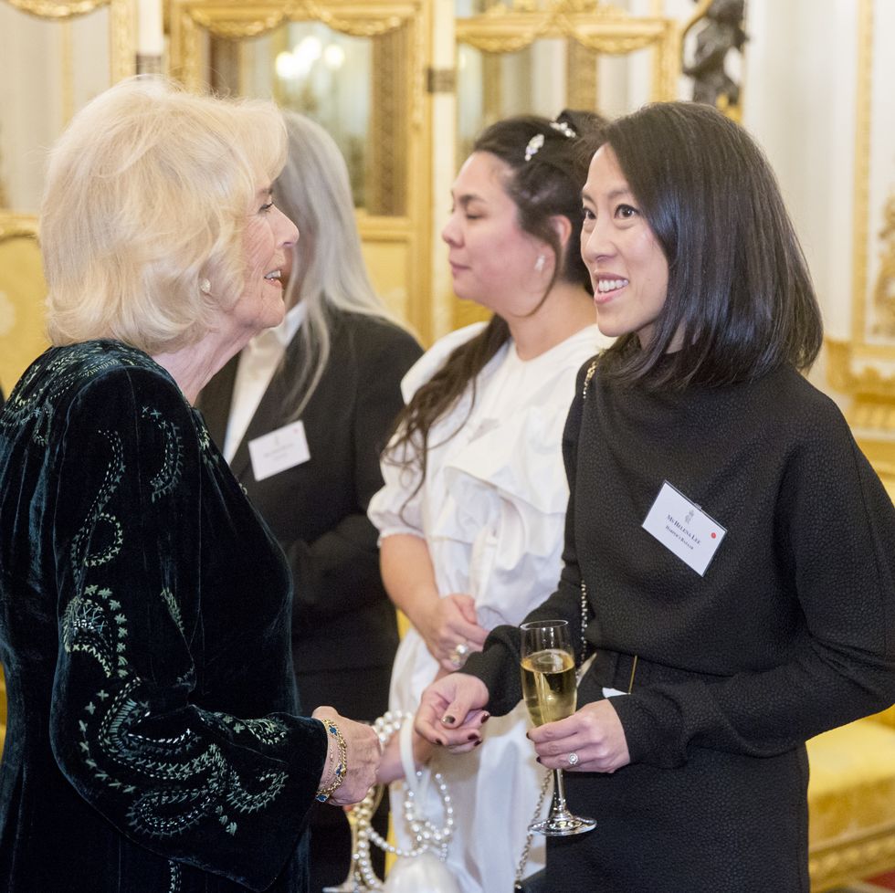 london uk 8th dec 2022 their majesties the king and the queen consort, accompanied by other members of the royal family, host a reception to celebrate british east and south east asian communities at buckingham palacephotograph by ian jones