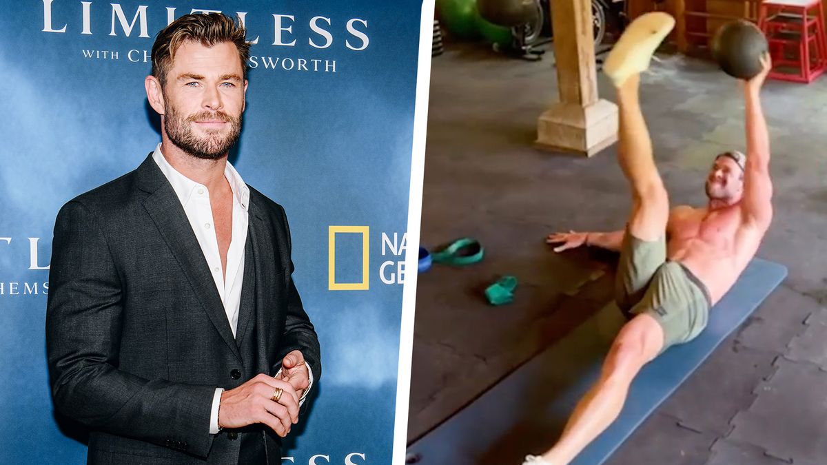 Chris Hemsworth Shows off Shredded Six-Pack During Core Building ...