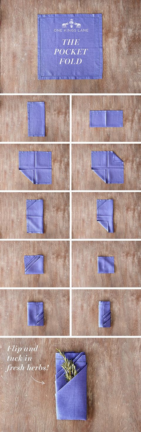 pocket herb napkin folding idea