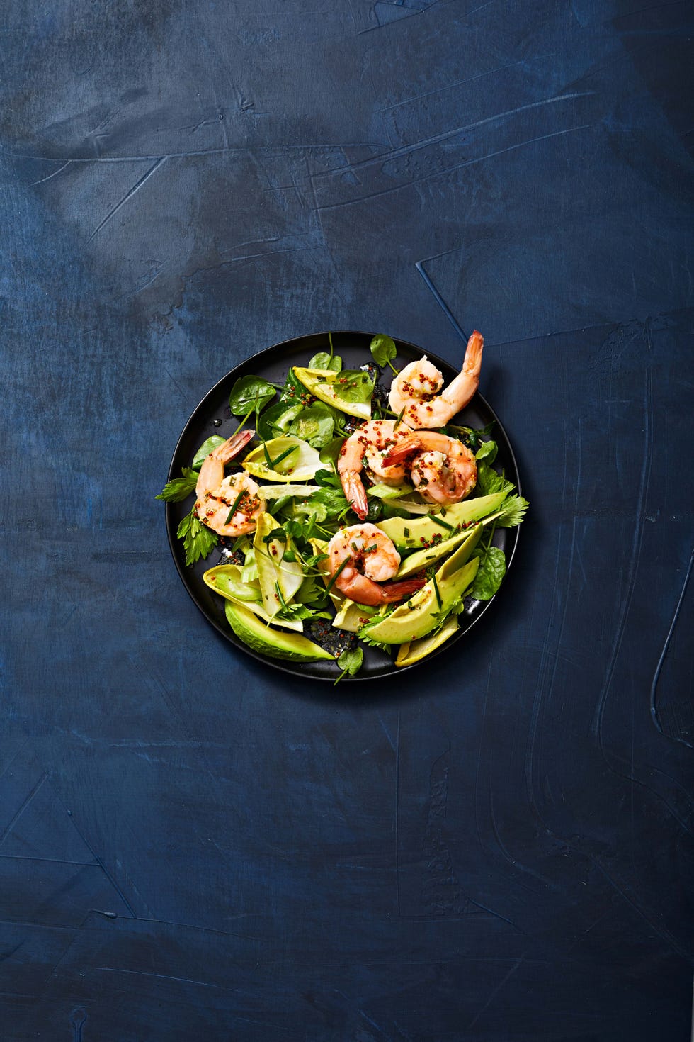 low carb herbed shrimp and watercress salad