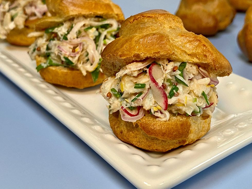 herbed crab salad pastry puff