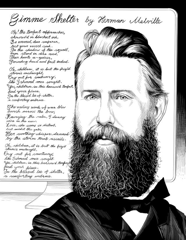 herman melville, illustration, artificial intelligence