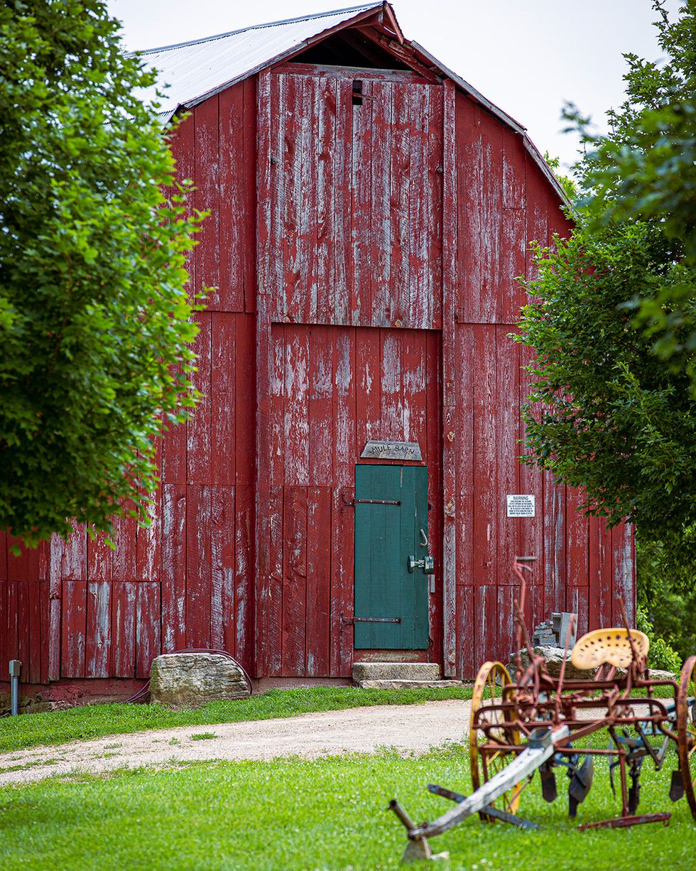 rustic red barn at hermann farm