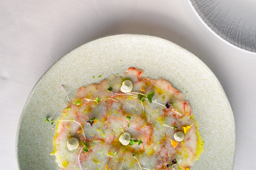 carpaccio de gamba roja, del restaurante hermanos alba, málaga