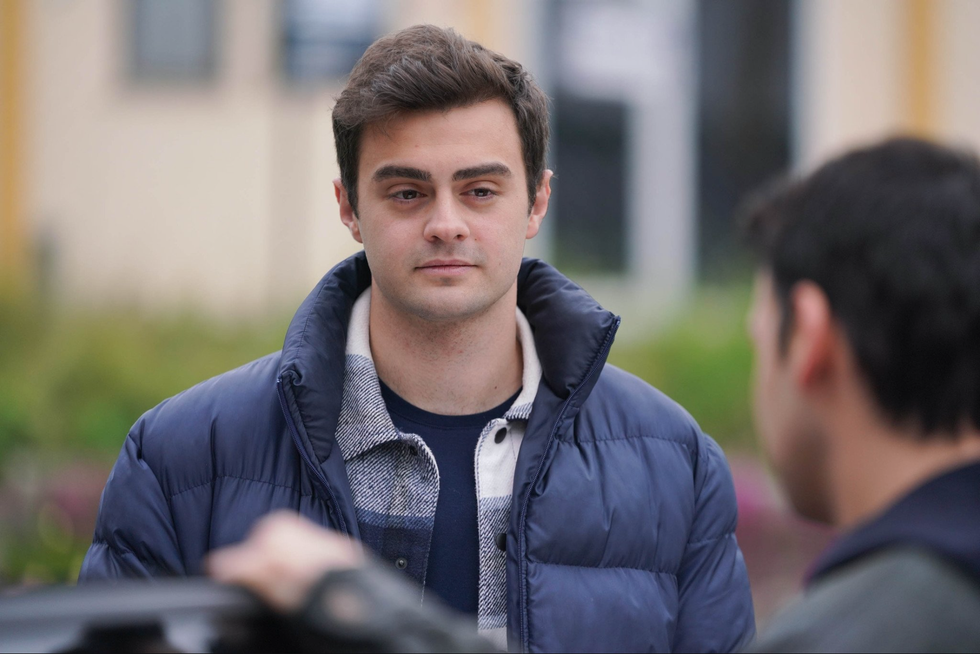 a man looking at something