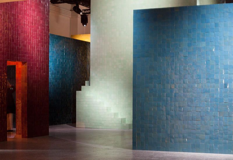 Blue, Tile, Floor, Wall, Light, Flooring, Interior design, Turquoise, Architecture, Room, 