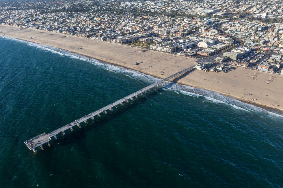 hermosa beach sand sea and pier