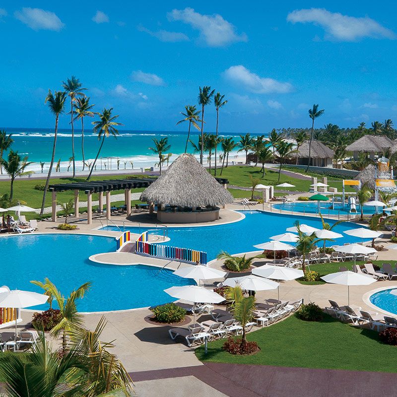 the pool area at the hard rock hotel and casino punta cana, dominican republic, a good housekeeping pick for best all inclusive family resorts