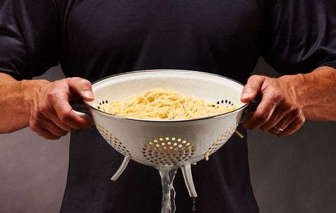 man holding pasta