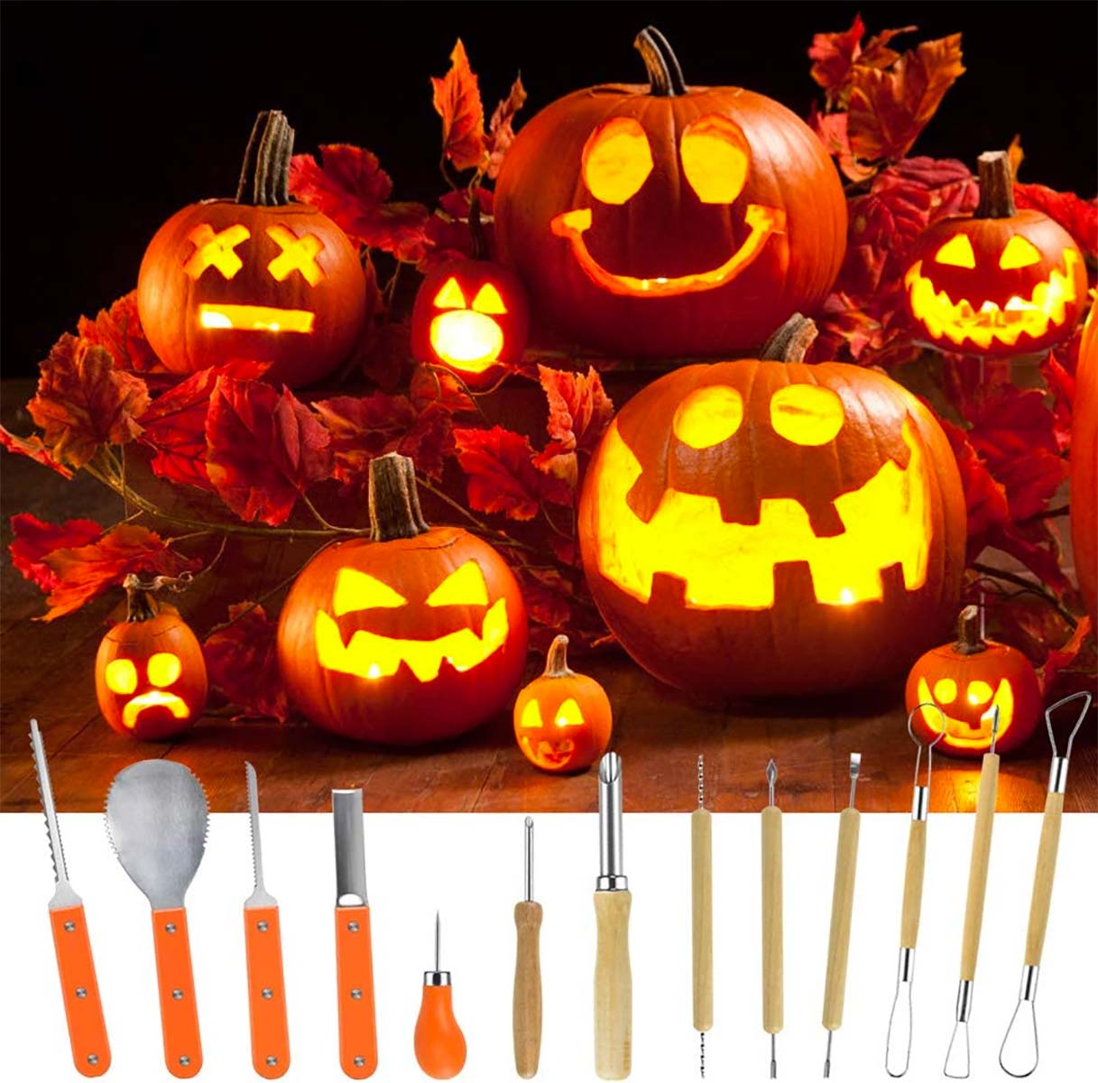 herramientas para tallar calabazas