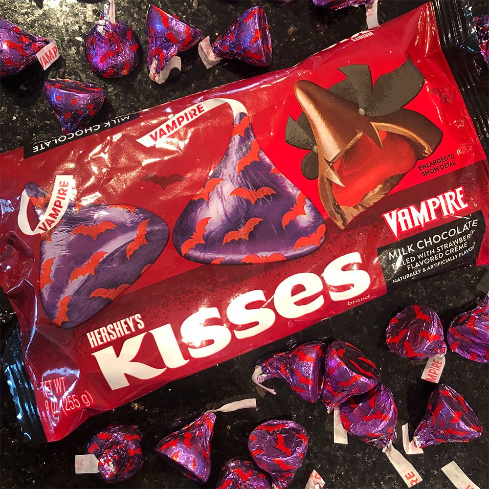 hershey's vampire kisses with strawberry crème for halloween
