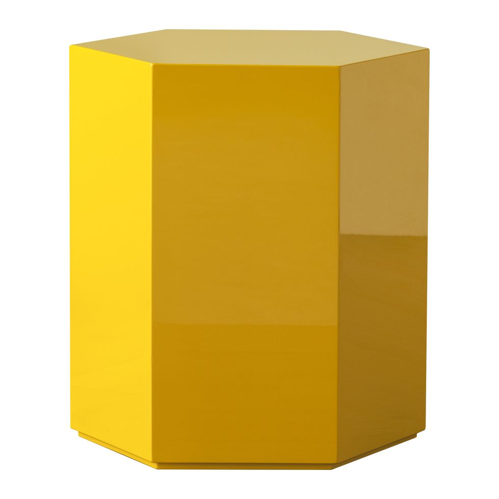 studio atkinson yellow lacquer side table