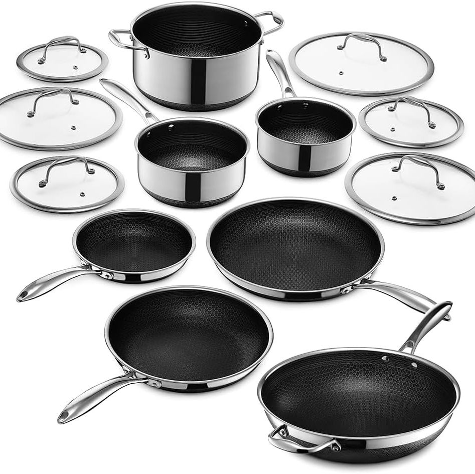 imarku  12 Inch Stainless Steel Frying Pan 3-Ply Skillet Pan Professional  Grade Pans 