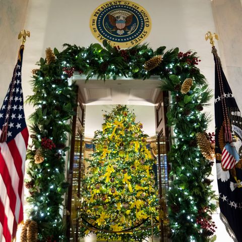 washington, dc   november 30 the 2020 official white house christmas tree is seen with christmas decorations in the blue room at the white house on monday, nov 30, 2020 in washington, dc this years theme, america the beautiful, is a tribute to the majesty of our great nation photo by jabin botsfordthe washington post via getty images