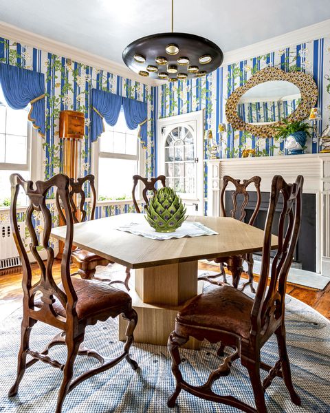 Dining room, Room, Furniture, Interior design, Green, Table, Property, Kitchen & dining room table, Home, Building, 