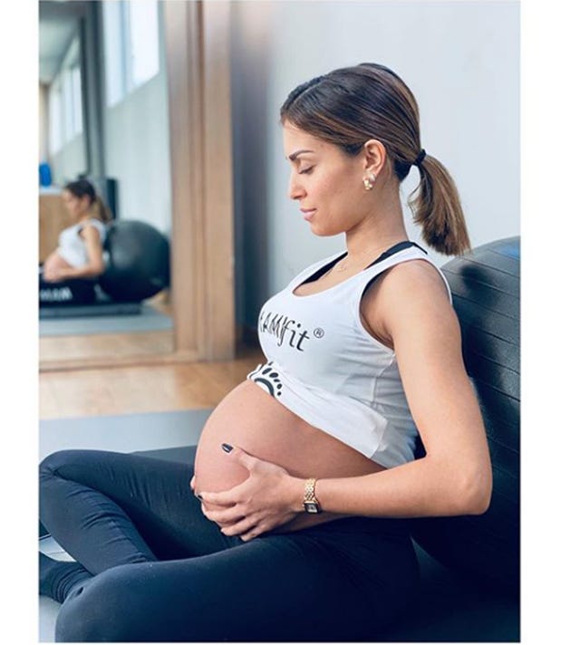 Hiba Abouk y Achraf Hakimi están a punto de recibir la llegada de su primer hijo y han querido compartir sus clases de preparación al parto.