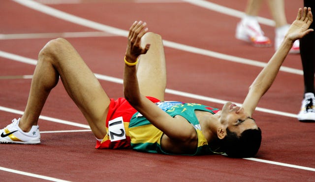 The Sydney Morning Herald of Morocco wins the Mens 5000m Final at the Athens Olympics o