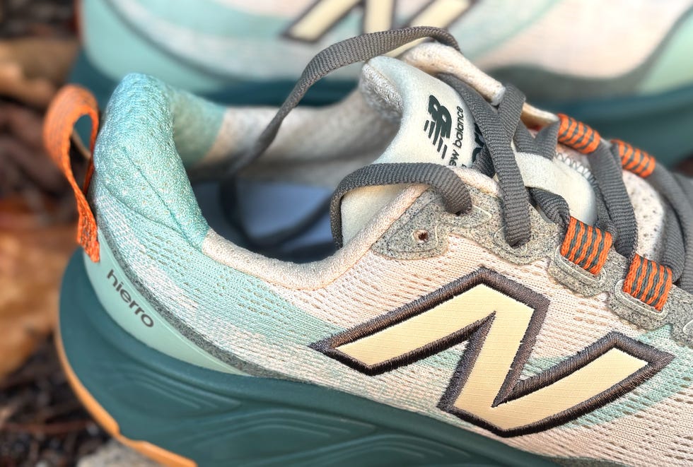 close up of the heel of a running shoe