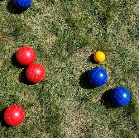 adult easter egg hunt ideas — bocce