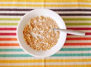 high angle view of breakfast on table