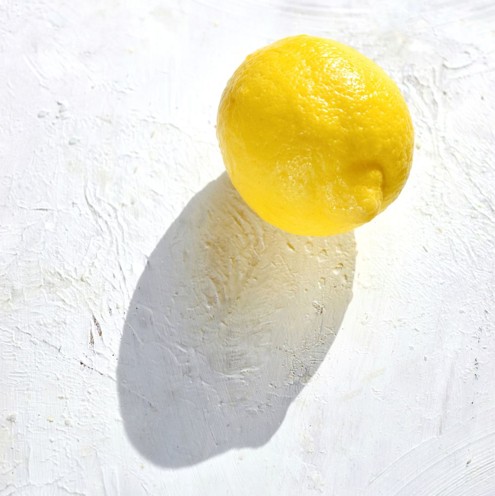 high angle view of lemon on table
