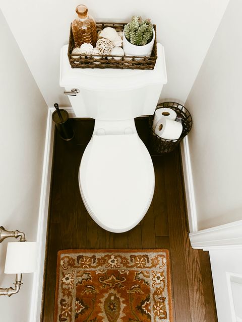 High Angle View of Powder Room Toilet