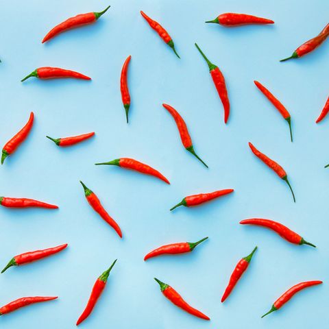 High Angle View Of Red Chili Peppers