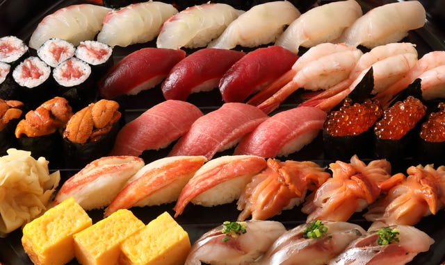 high angle view of seafood in plate,japan