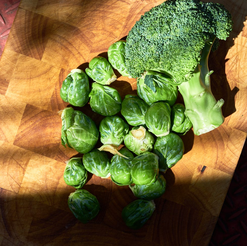 high angle view of vegetables on cutting board over sheet metal