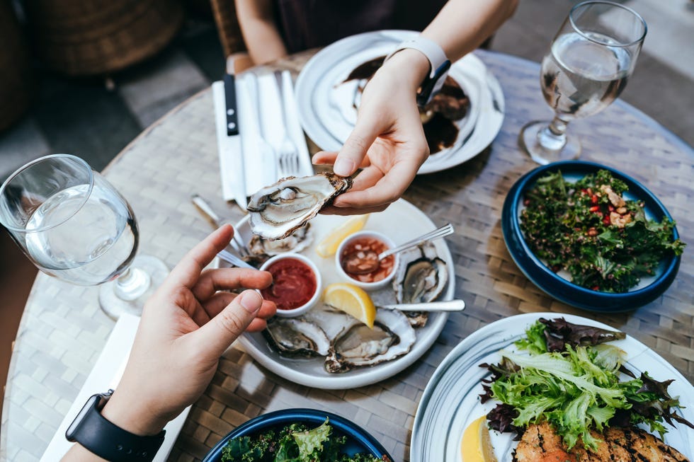 shucking oysters