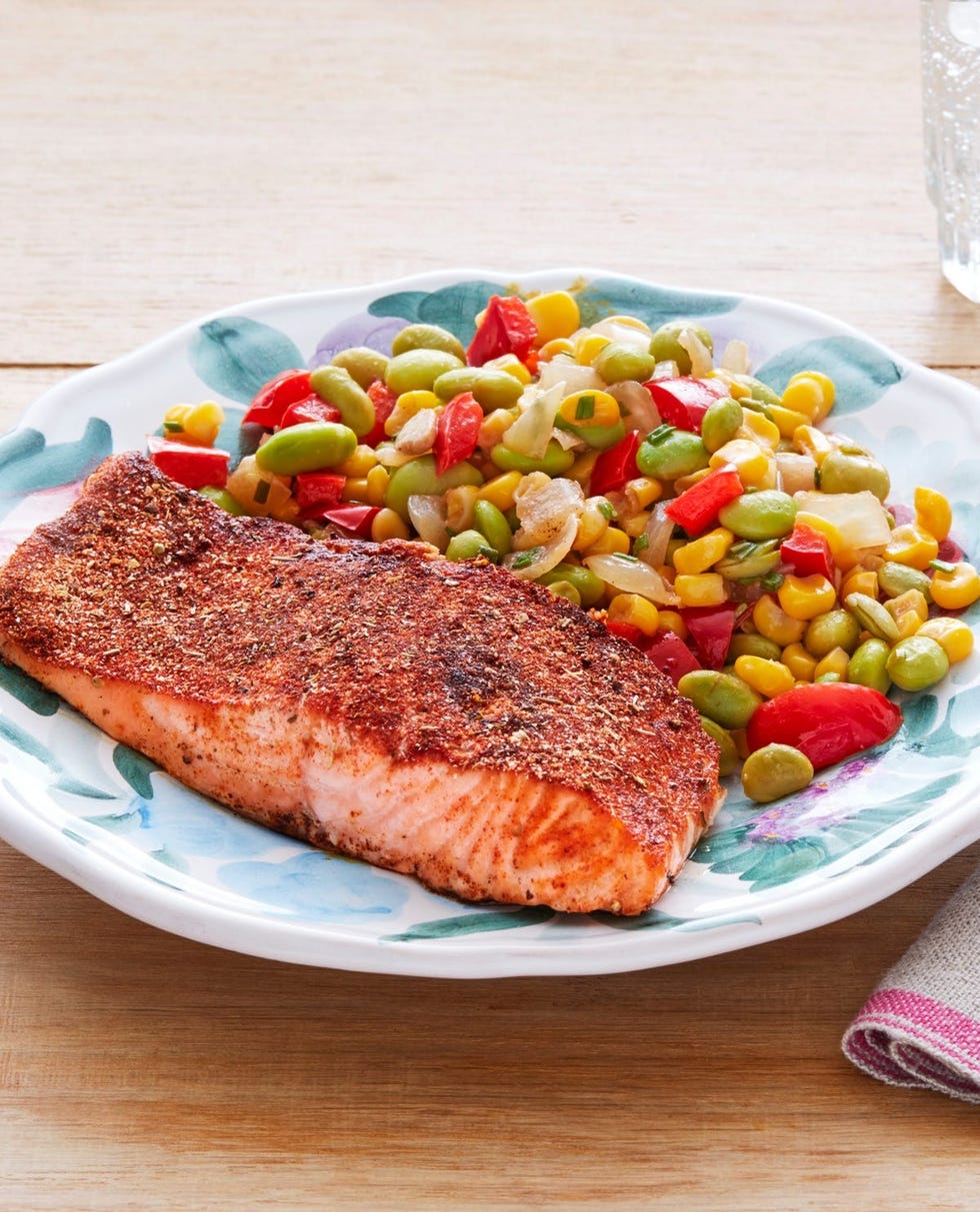 blackened salmon high protein dinner