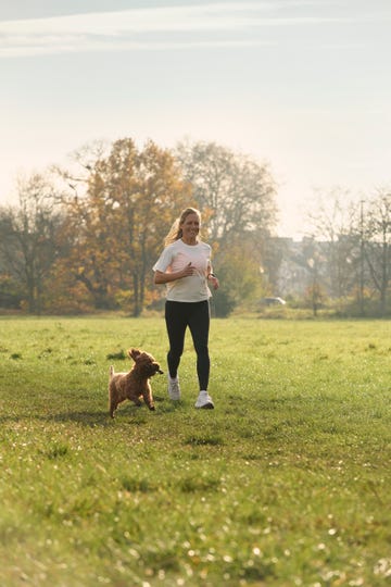 sophie raworth running with her dog