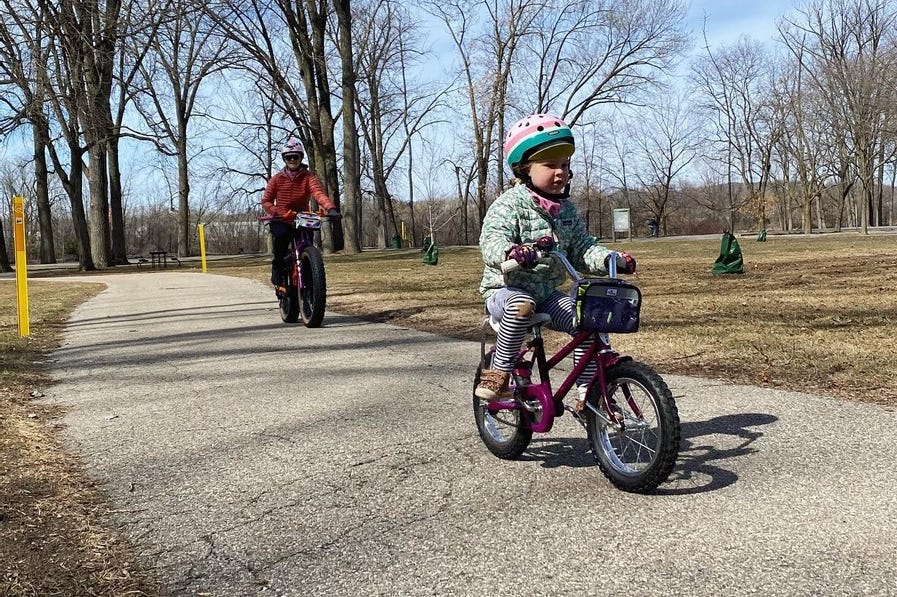 riding bikes with kids