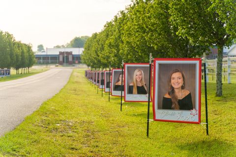 high school principal celebrates graduating class with portrait display