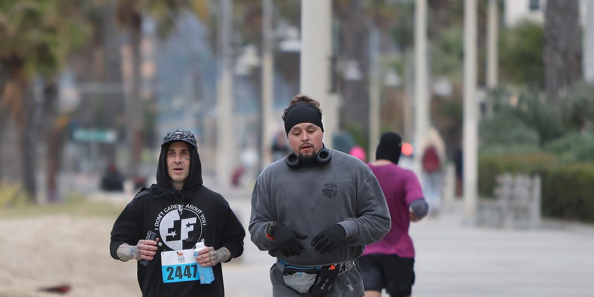 Rock Star Travis Barker Runs Half Marathon